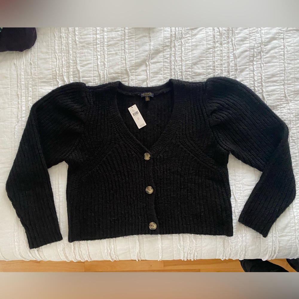 Anthropologie Current Air Puff Sleeved Cardigan - XL